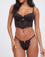 Load image into Gallery viewer, Isla Lace & Satin Bustier Private Set - Black