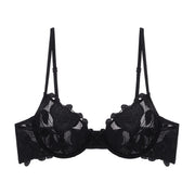 Rosie Mesh & Lace Underwired Bra Black