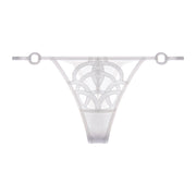 Elodie Mesh & Lace Thong - White